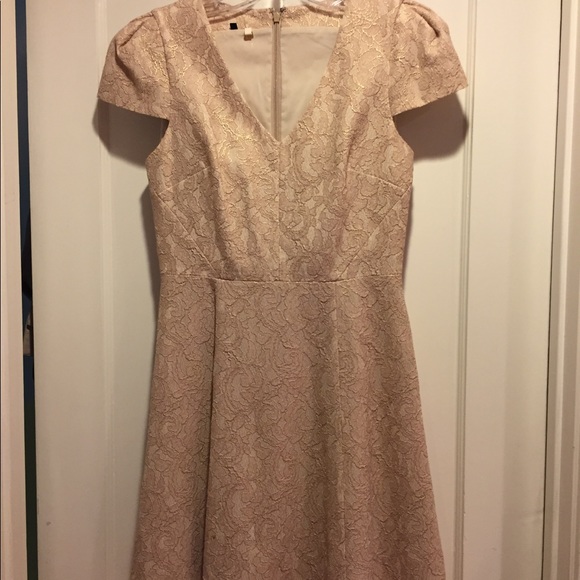 4C Collective nude/champagne Fit and flare dress - Picture 1 of 4